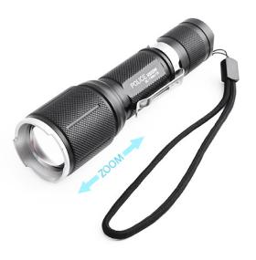 Фонарь Police 1860-T6, ЗУ 220V/12V, 1x18650, zoom, Box